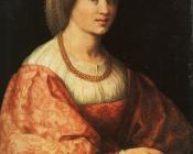 雅各布 达 蓬托尔莫 : Lady with a Basket of Spindles, approx